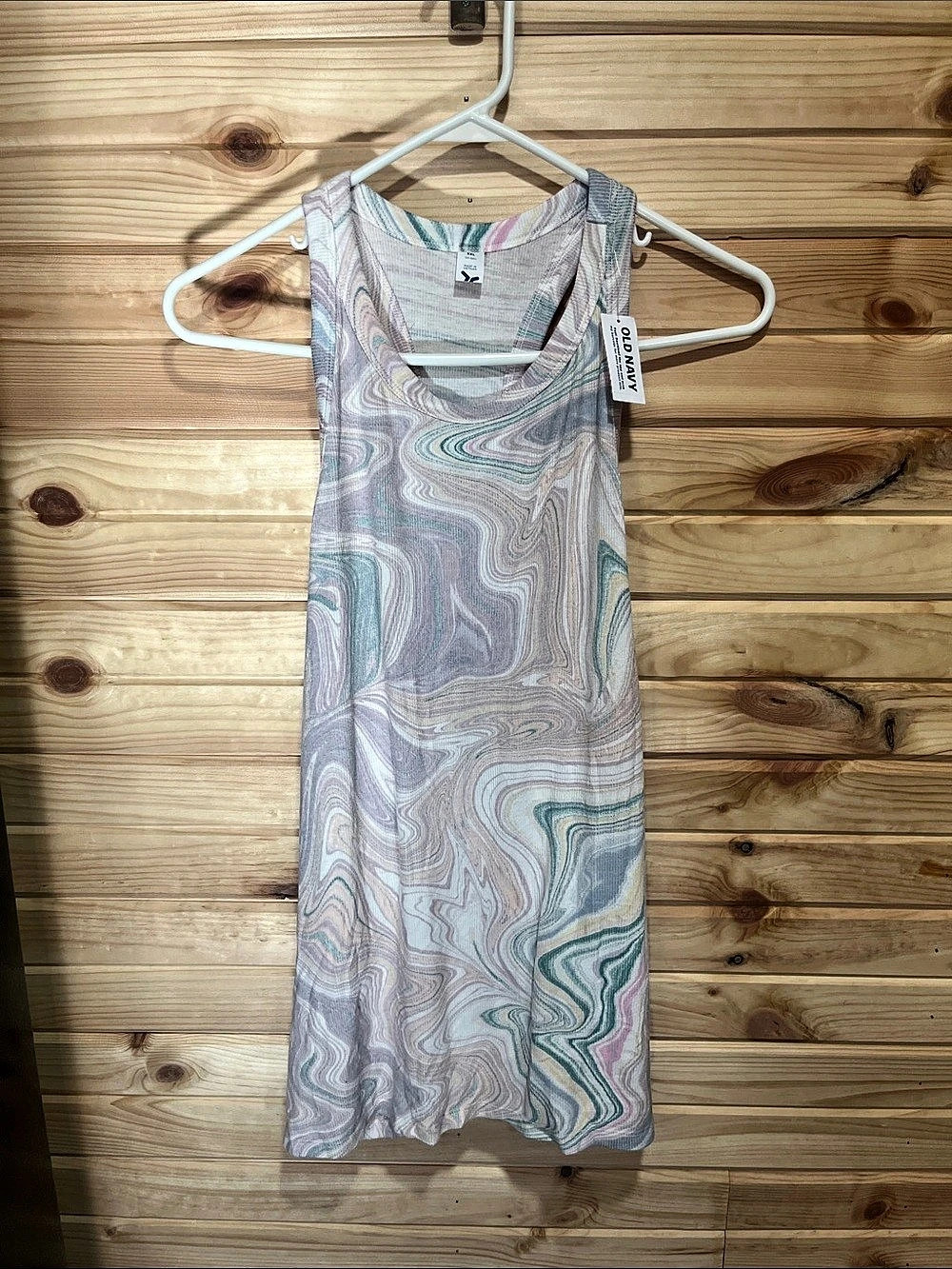 Old Navy Abstract Maxi Dress in Purple & Green Size XXL NWT